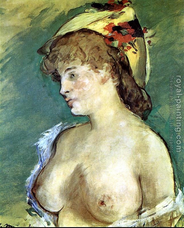 Edouard Manet : Blonde Woman with Bare Breasts II